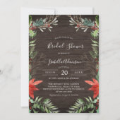 Hiver Rustique Bois nuptiale de douche Invitation (Devant)