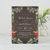 Hiver Rustique Bois nuptiale de douche Invitation (Debout devant)