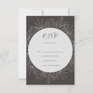 Hiver rustique   Carte RSVP Charbon