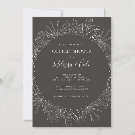 Hiver rustique | Couples de charbon Invitation de (Devant)