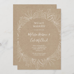 Hiver rustique Kraft Elopement Faire-part