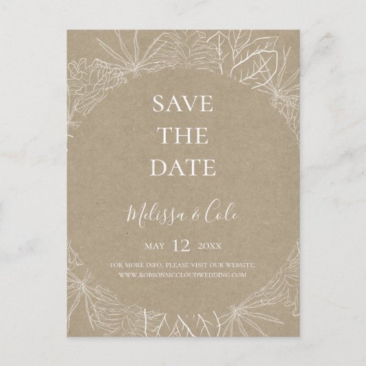 Hiver rustique | Kraft Enregistrer La Carte Postal (Devant)