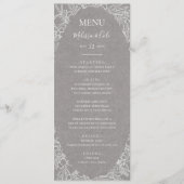 Hiver rustique | Menu Dîner Mariage gris (Devant)