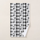 hiver rustique noir et blanc plaid (Serviette à main)