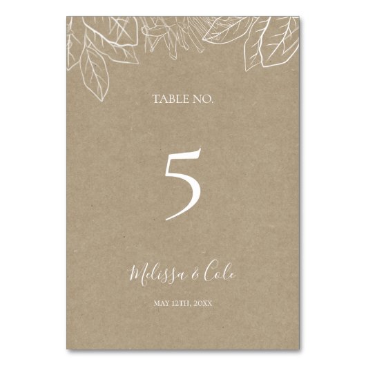 Hiver rustique | Numéro de table Kraft (Par défaut)