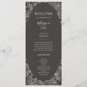 Hiver rustique   Programme de mariage au charbon