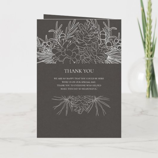 Hiver rustique | Programme de mariage plié au char (Dos)