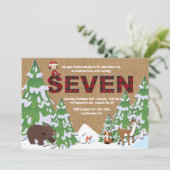 Hiver Sept Anniversaire Fête Invitation (Debout devant)