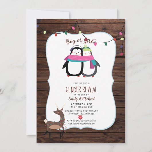 Hiver Ses Invitations Faire-part de naissance TWIN (Devant)
