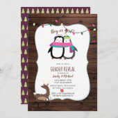 Hiver Ses Invitations Faire-part de naissance TWIN (Devant / Derrière)