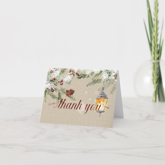 Hiver simple avec Merci Mariage lanterne (Devant)