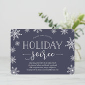 Hiver Snowfall Holiday Soiree Invitation (Debout devant)