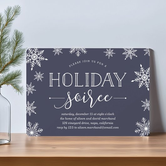 Hiver Snowfall Holiday Soiree Invitation