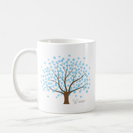 Hiver Snowflake Tree Cafe Mug (Gauche)