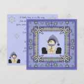 Hiver Snowman Baby Boy Baby shower Invitation (Devant / Derrière)