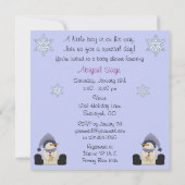 Hiver Snowman Baby Boy Baby shower Invitation (Dos)
