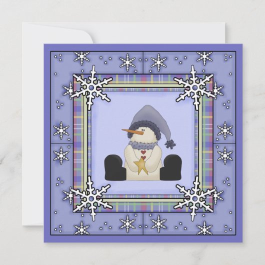 Hiver Snowman Baby Boy Baby shower Invitation (Devant)