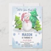 Hiver Snowman Snowflake Anniversaire Invitation (Devant)