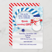 Hiver Snowman Snowy Vacances Cute Party Invitation (Devant / Derrière)