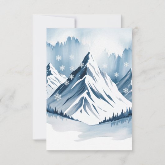 Hiver Snowy Pine Wreath Wedding RSVP (Dos)