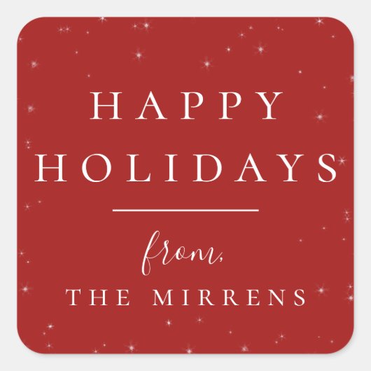 Hiver | Sticker de vacances rouge (Devant)