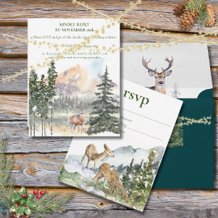 Hiver sur carte RSVP Forêt À feuillage persistant