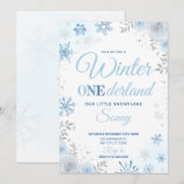 Hiver TOUTE première Invitation Flocon de Neige Bl (Devant / Derrière)