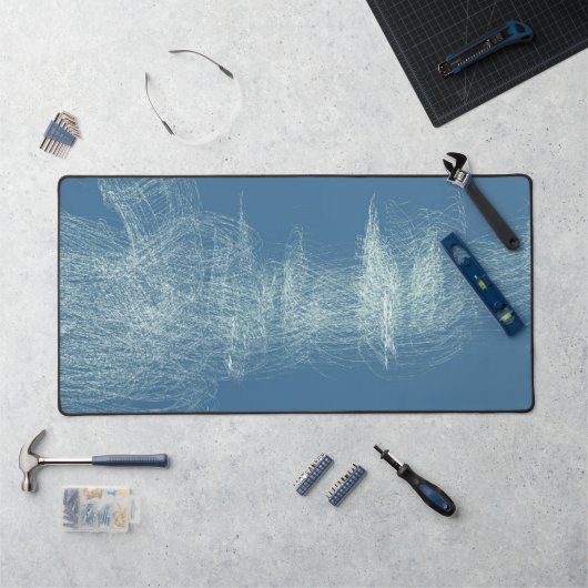 Hiver Treescape Snowy Abstrait Art Desk Area Mat (Poste de travail)