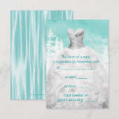 Hiver Turquoise Blue Snowflakes Quinceanera RSVP (Devant / Derrière)