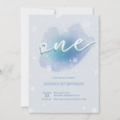 Hiver Un Froid 1er Anniversaire Invitation Neige (Devant)