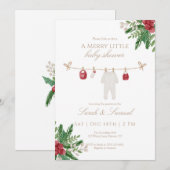 Hiver Une Jolie Petite Invitation Baby shower (Devant / Derrière)