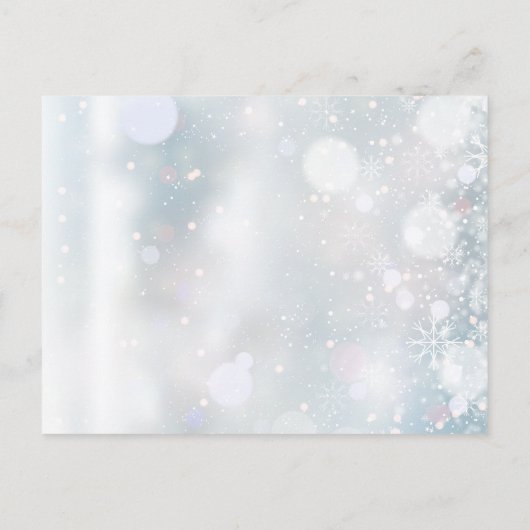 Hiver Végétation neigeuse Baptême Invitation (Dos)