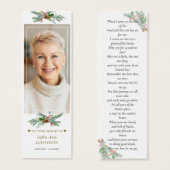 Hiver Vert Photo Memorial Funeral Poème Signet (Devant & derrière)