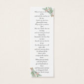 Hiver Vert Photo Memorial Funeral Poème Signet (Dos)