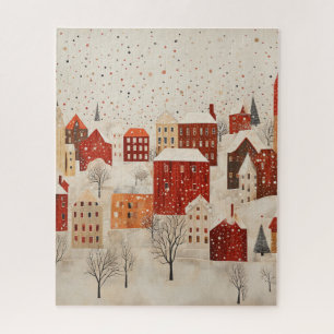 HIVER VILLAGE ART NOËL JIGSAW PUZZLE
