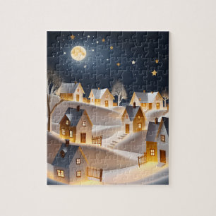 HIVER VILLAGE ART NOËL JIGSAW PUZZLE