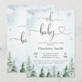 Hiver Wilderness Oh Baby Baby shower Invitation (Devant / Derrière)