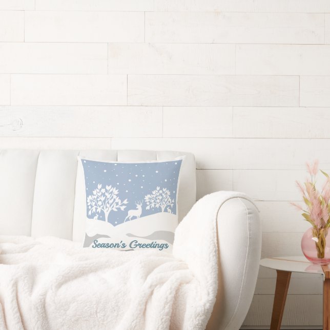 Hiver Wonderland Bonnes Fêtes Jeter Oreiller (Canapé)