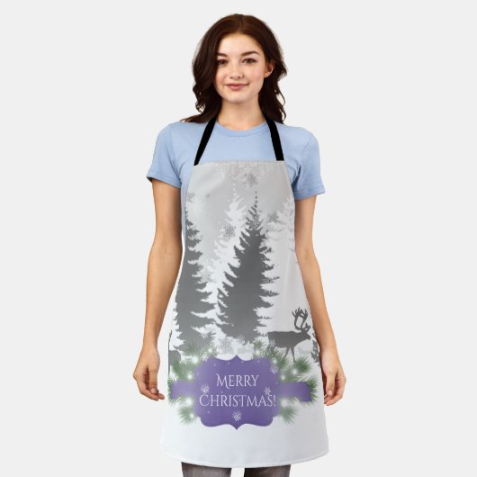 Hiver Wonderland Tout-En-Plan Imprimer Tablier - V (Porté)