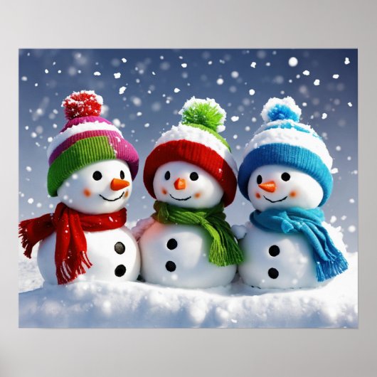 Hiver Wonderland Trio Poster des Snowmen 3D (Devant)