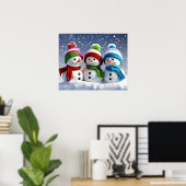 Hiver Wonderland Trio Poster des Snowmen 3D (Bureau à domicile)