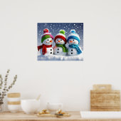 Hiver Wonderland Trio Poster des Snowmen 3D (Cuisine)