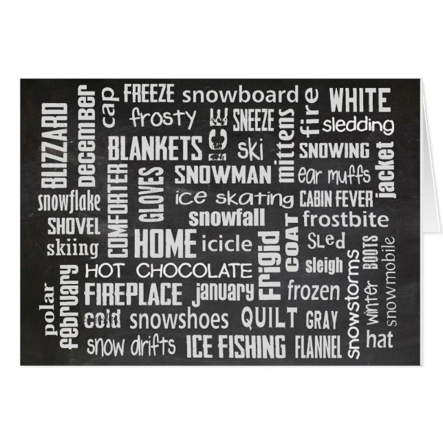 Hiver Word Art Collage (Devant horizontal)
