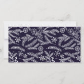 Hiver Wreath Monogramme Vacances 2 Cartes photos B (Dos)