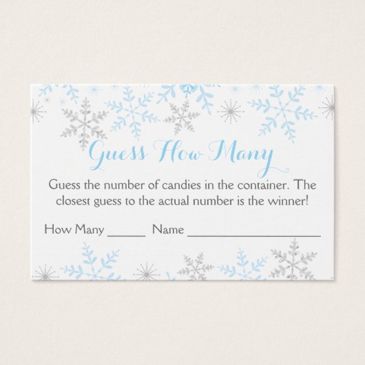 Hivernal Baby Boy Shower Devinez Combien De Jeu (Devant)