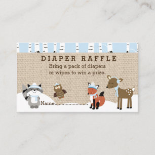 Hivernal Bois Animaux Queue Cartes à rousseur Bleu