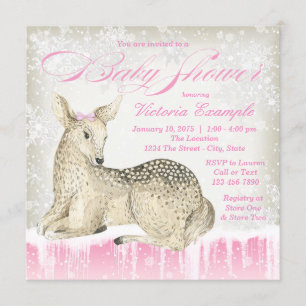 Hivernal Cerf de Bois Bébé Douche Invitations