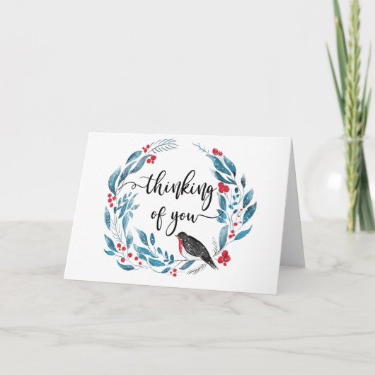 hivernal robin carte de sympathie condoléances per (Devant)