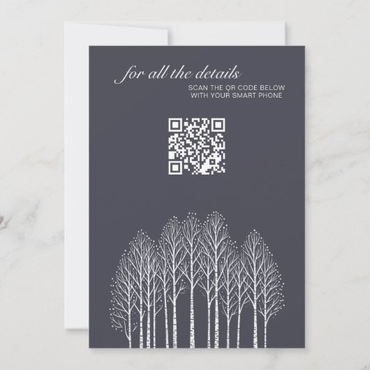 Hivernes QR Code Faire-part de mariage (Dos)