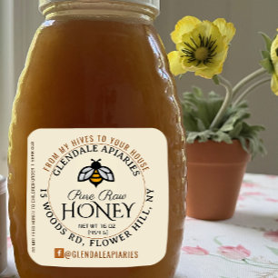 Hives naar House Pure Raw Honey Honeybee Sticker